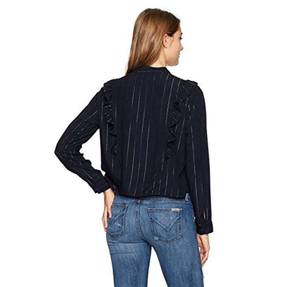 Rails Piper Blouse In Panama Stripe Medium Ruffle… - image 5